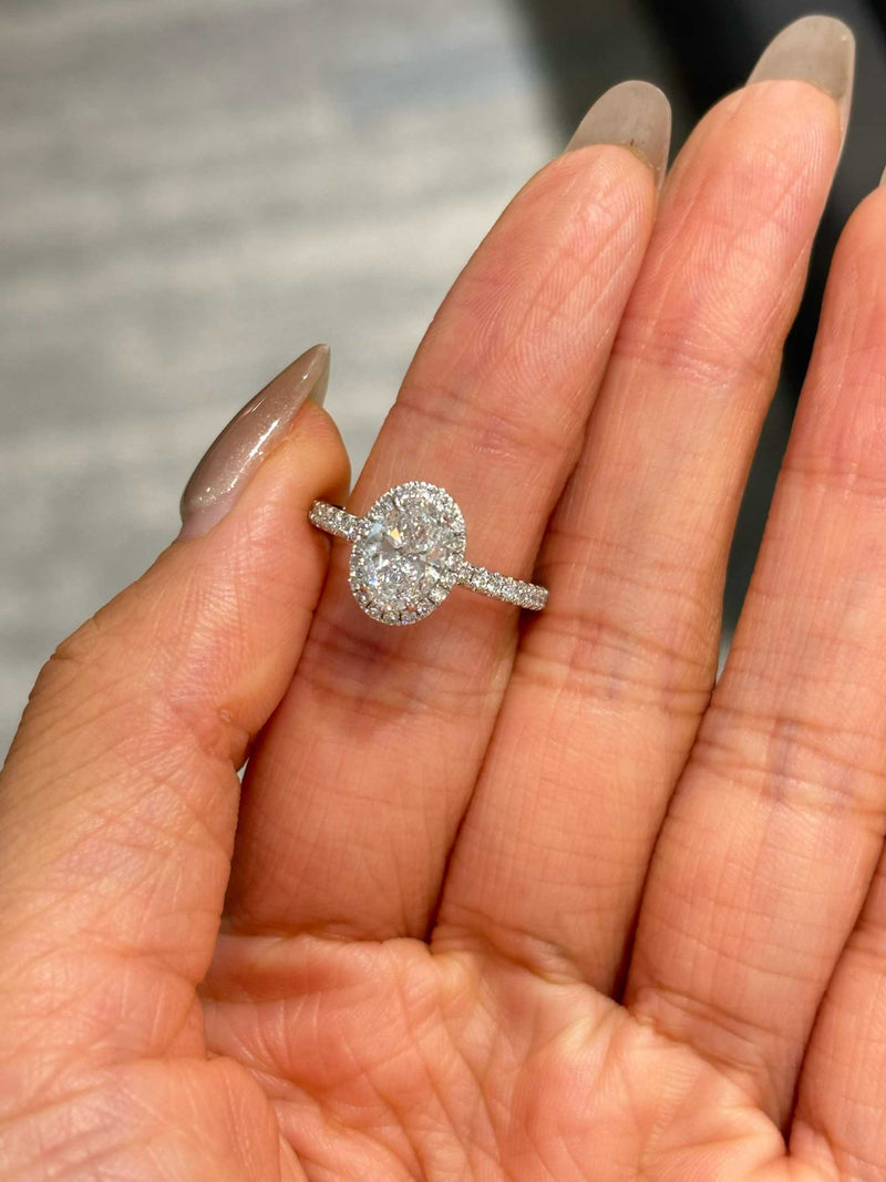 Oval Pavé Gallery Ring