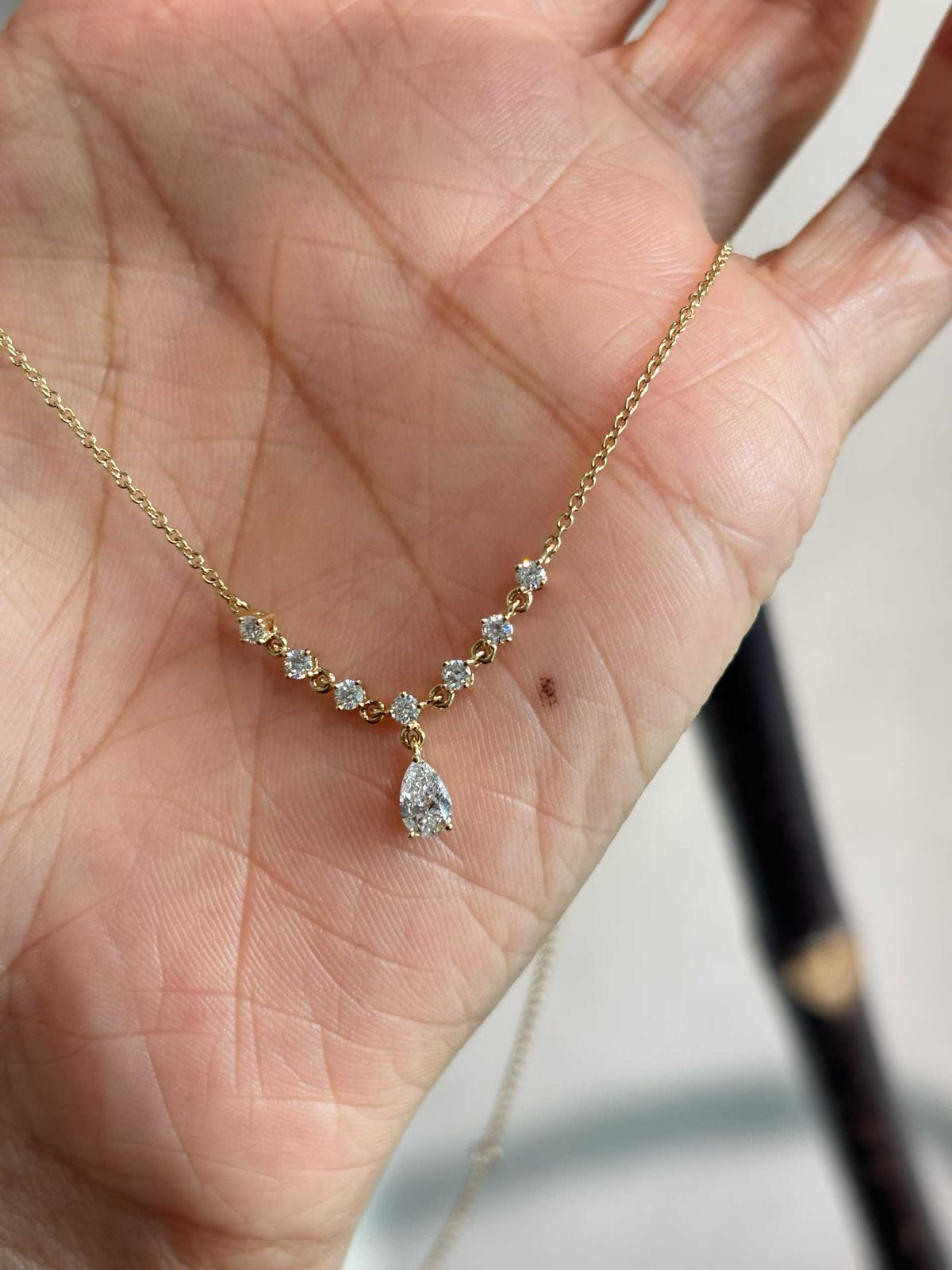 Pear Drop Fringe Necklace