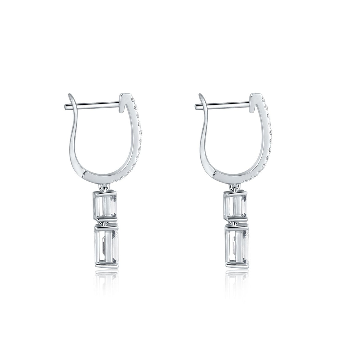 Twin Step-Cut Drop Earrings