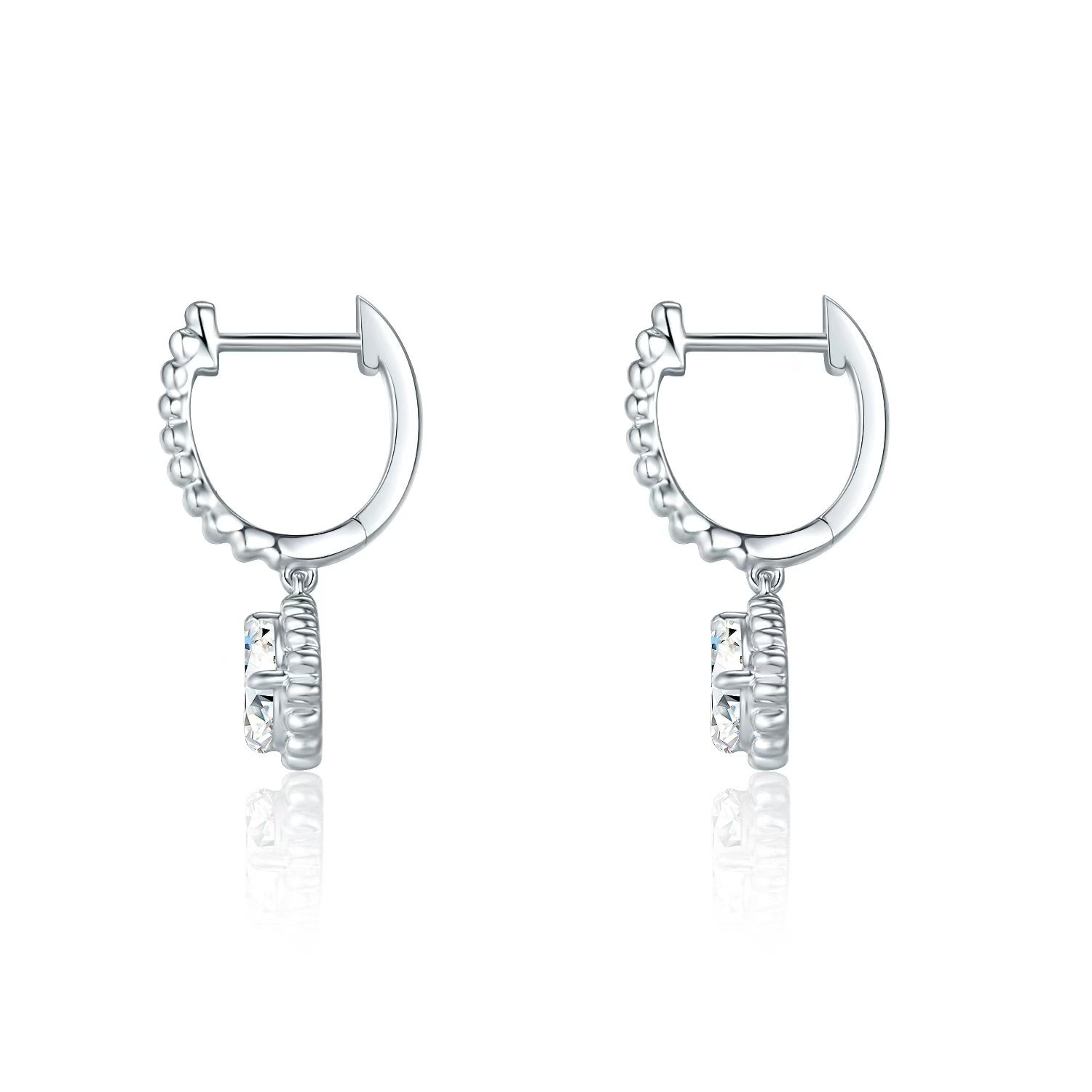 Floral Drop Hoop Earrings