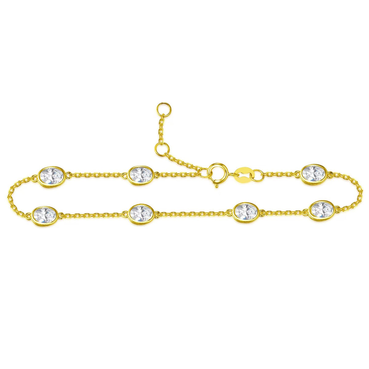 Oval Bezel Station Bracelet