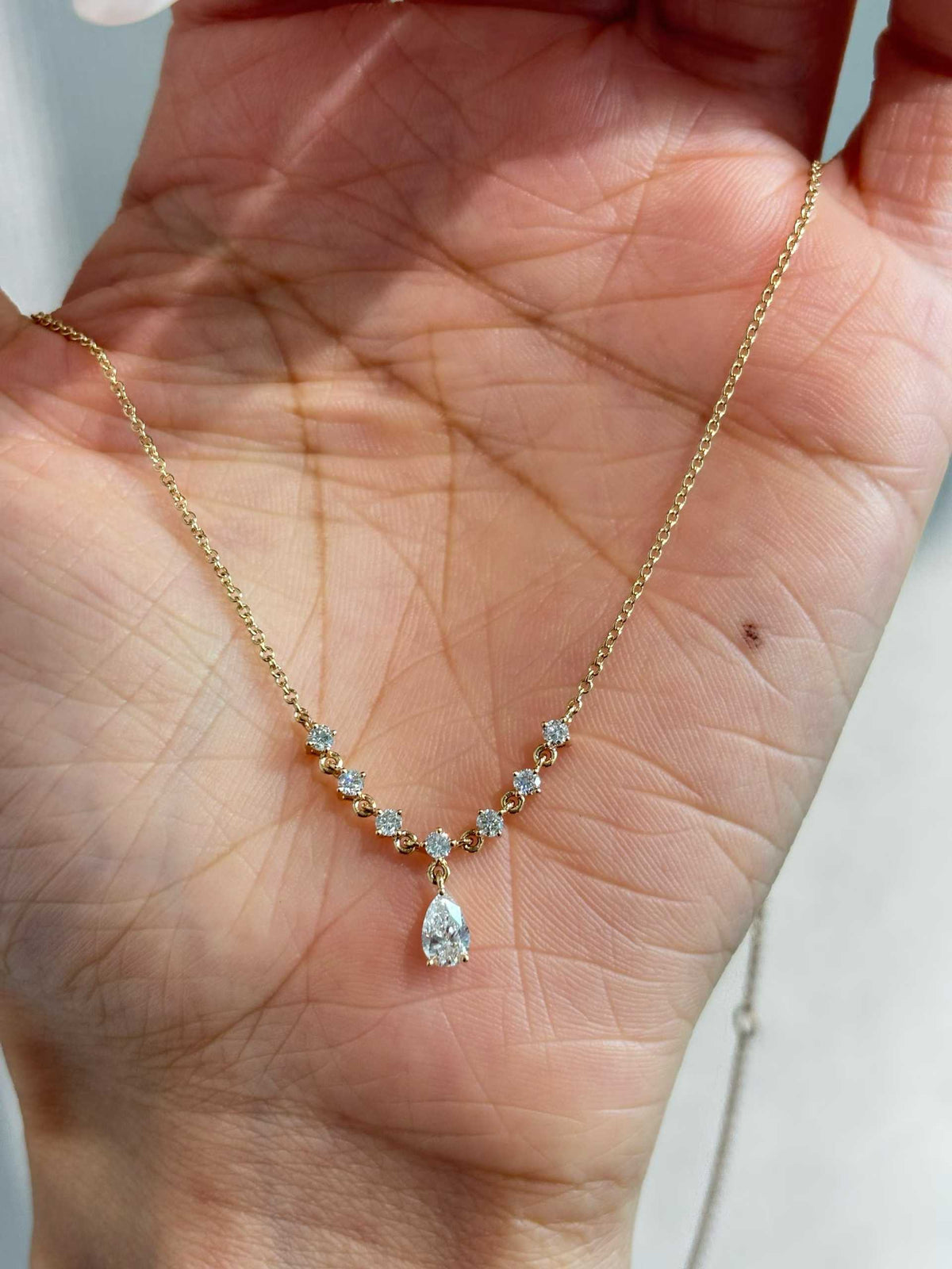 Pear Drop Fringe Necklace
