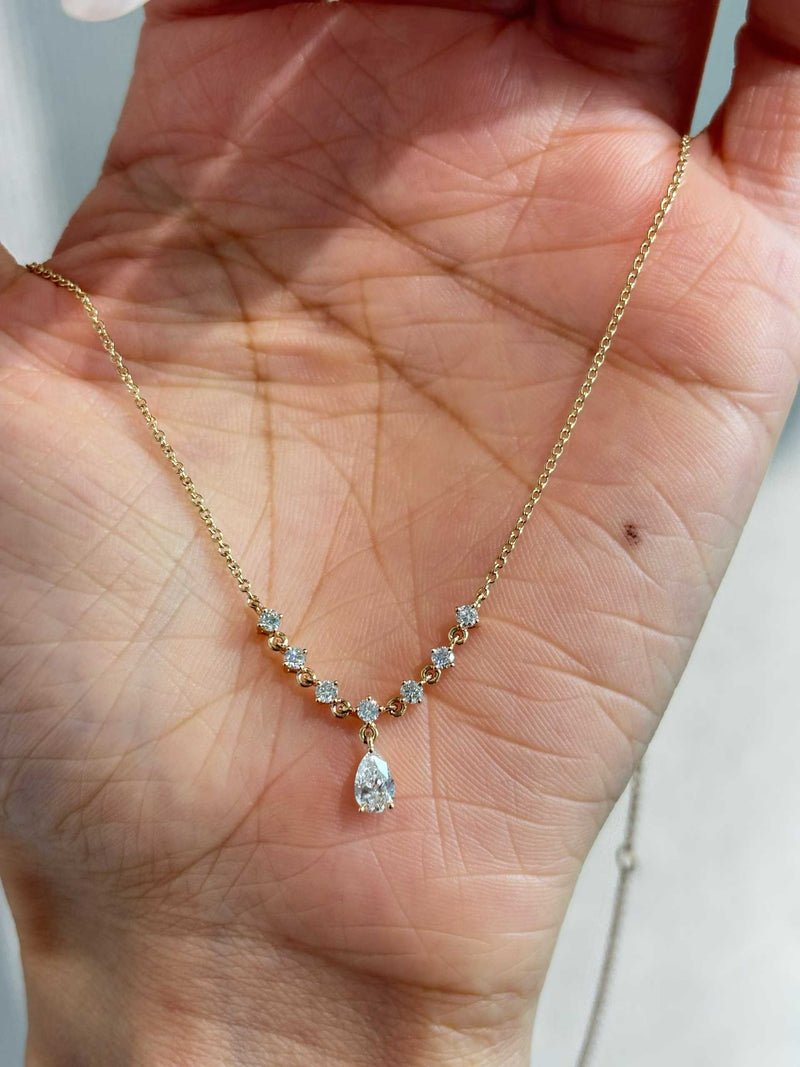 Pear Drop Fringe Necklace