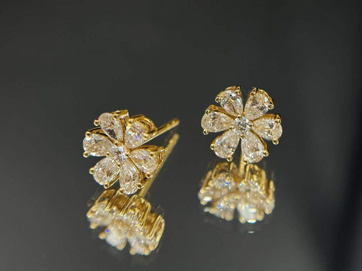 Pear Petal Flower Earrings