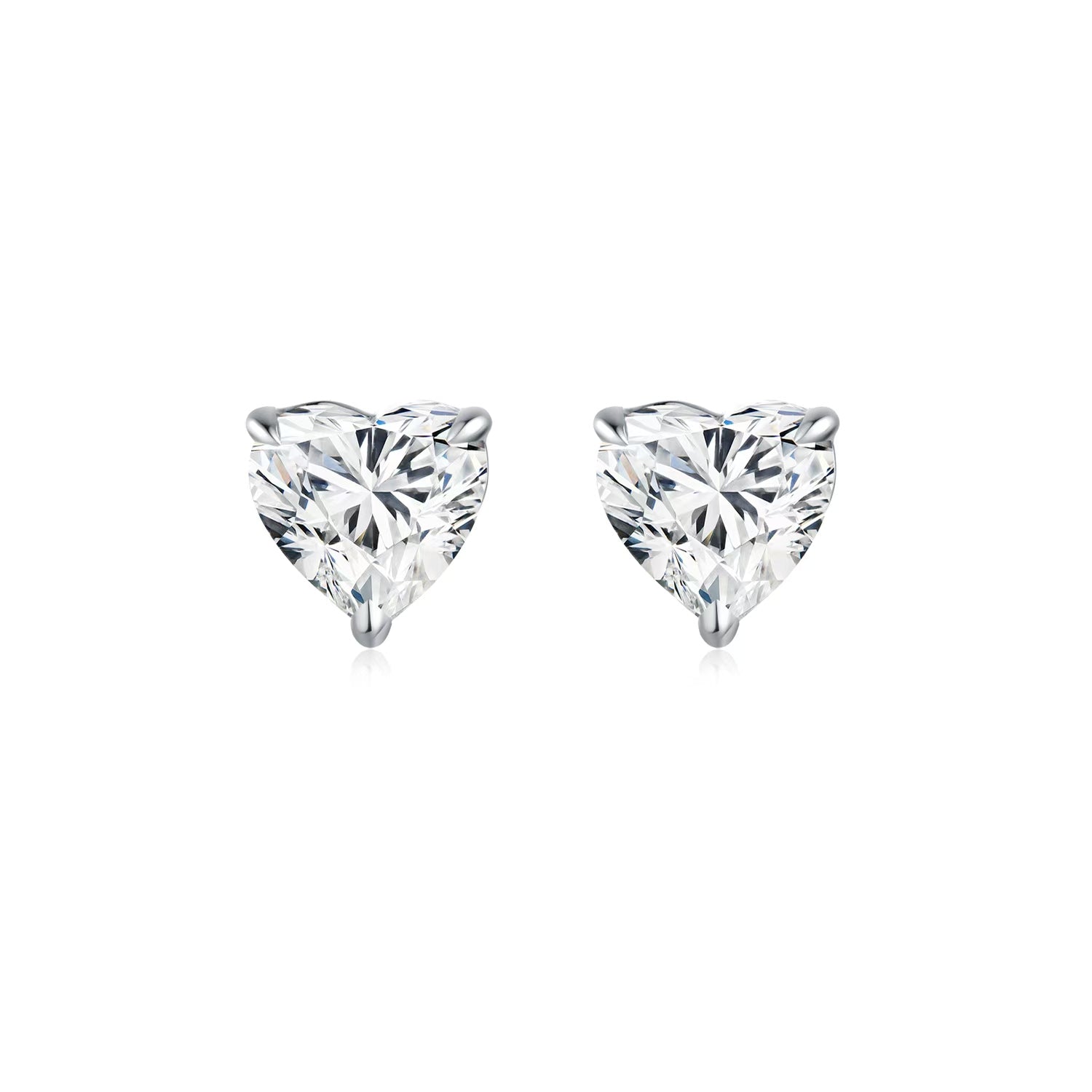 Heart Solitaire Stud Earrings