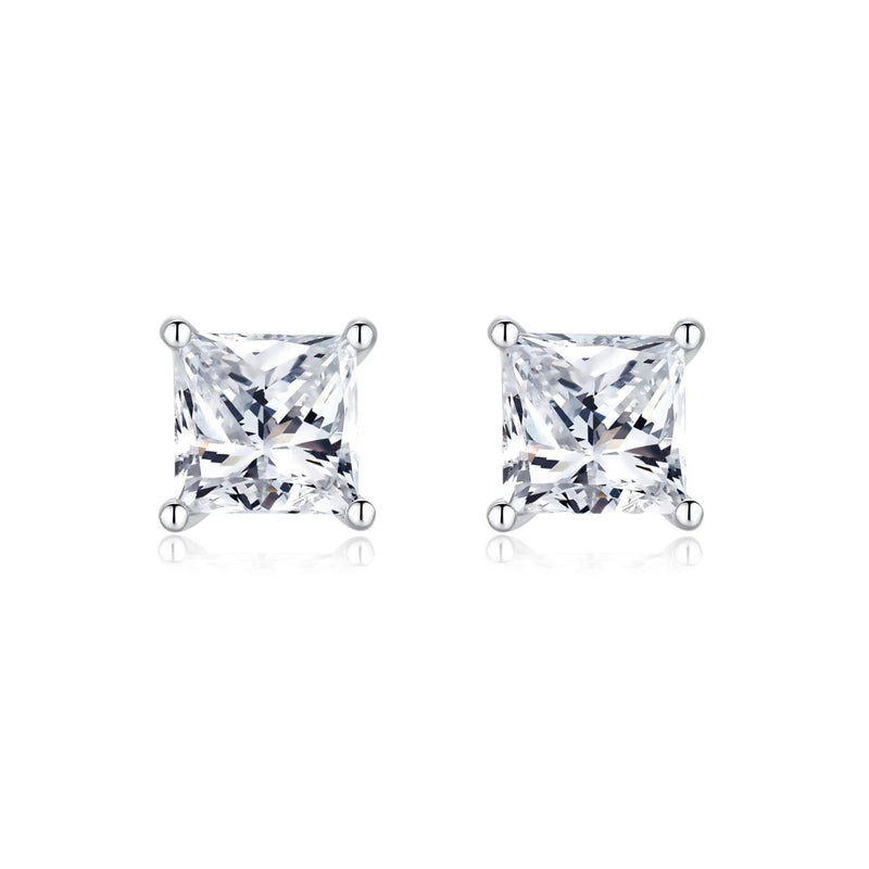 Princess Solitaire Stud Earrings