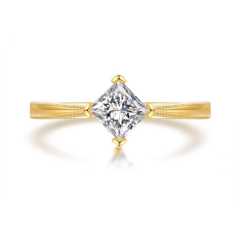 Princess Compass Solitaire Ring