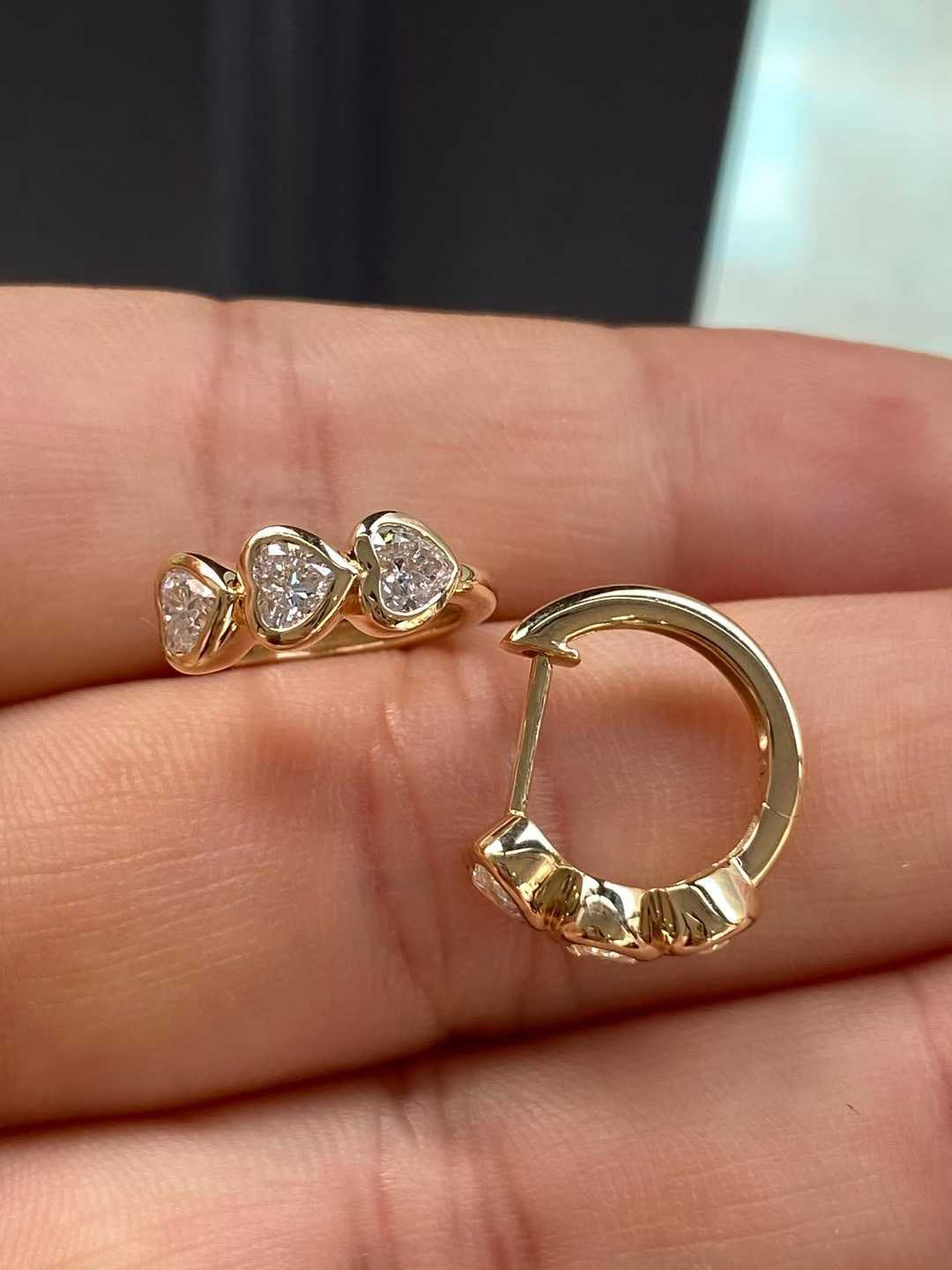 Triple Heart Hoop Earrings