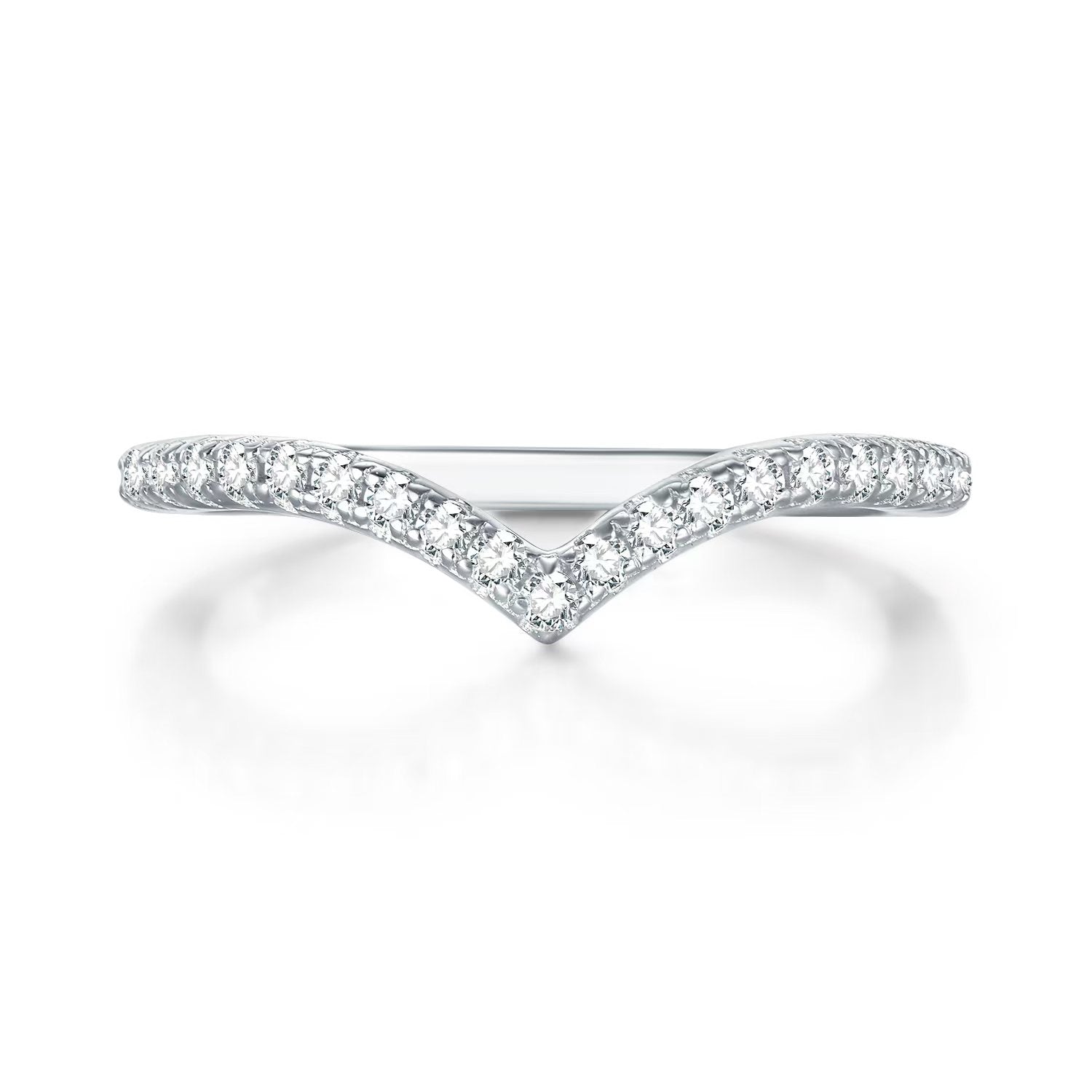 Curved Chevron Pavé Band