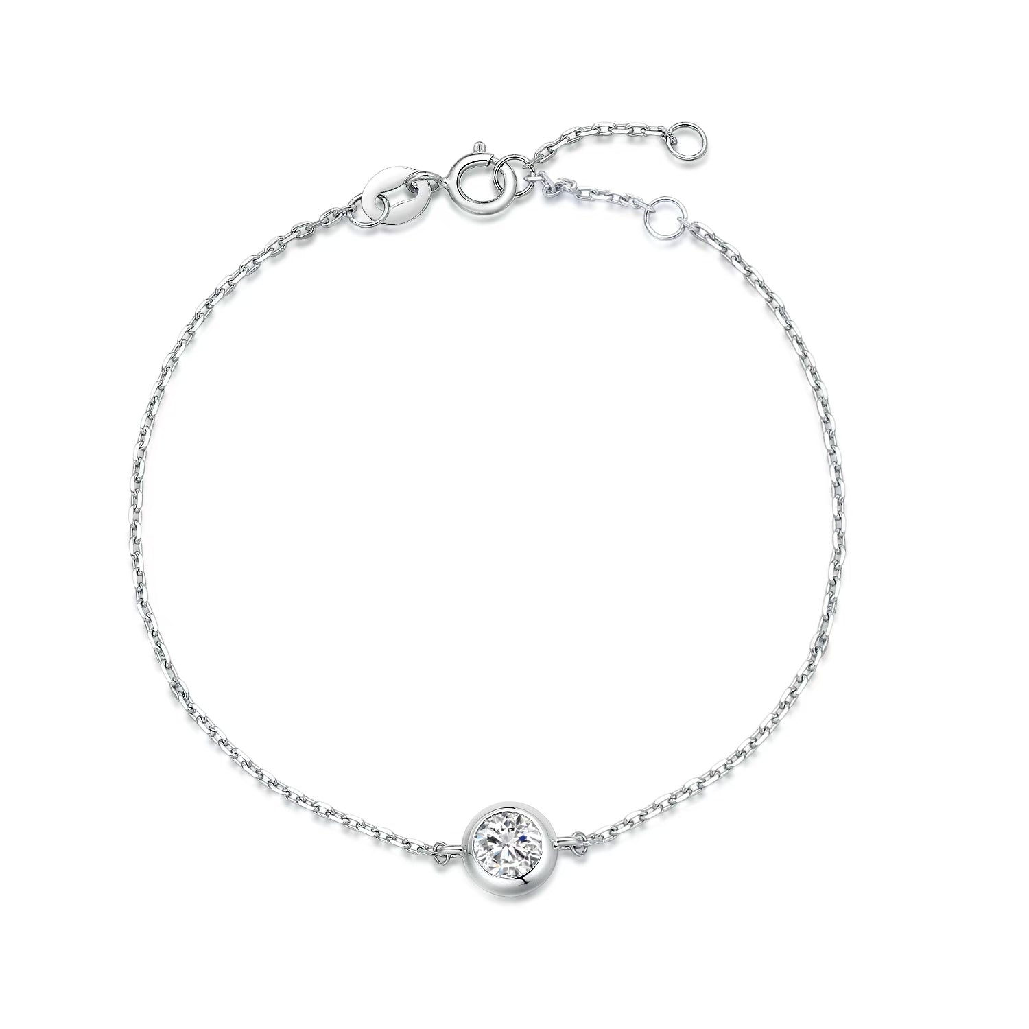Round Bezel Solitaire Bracelet