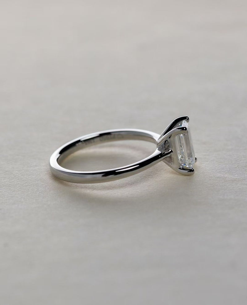Emerald Open-Gallery Solitaire Ring