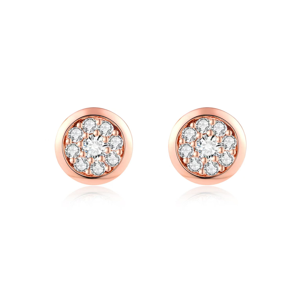 Bezel Floral Stud Earrings