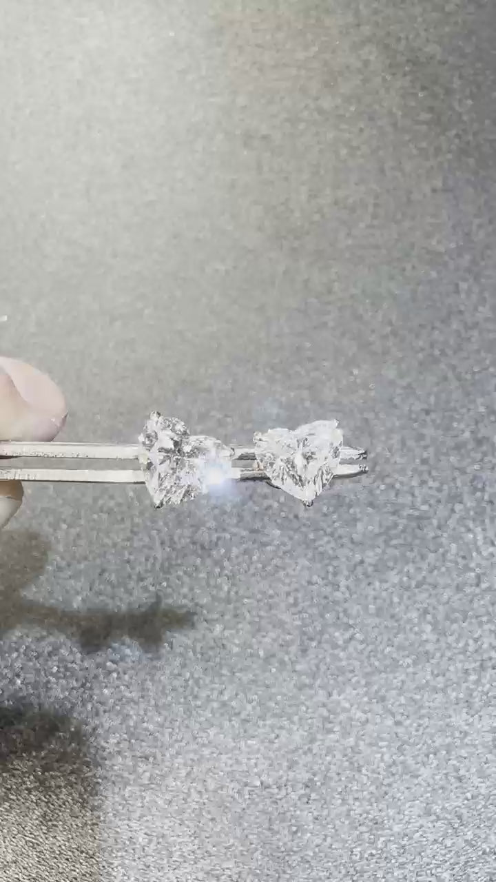 Heart Solitaire Stud Earrings · ER-001 · view 2