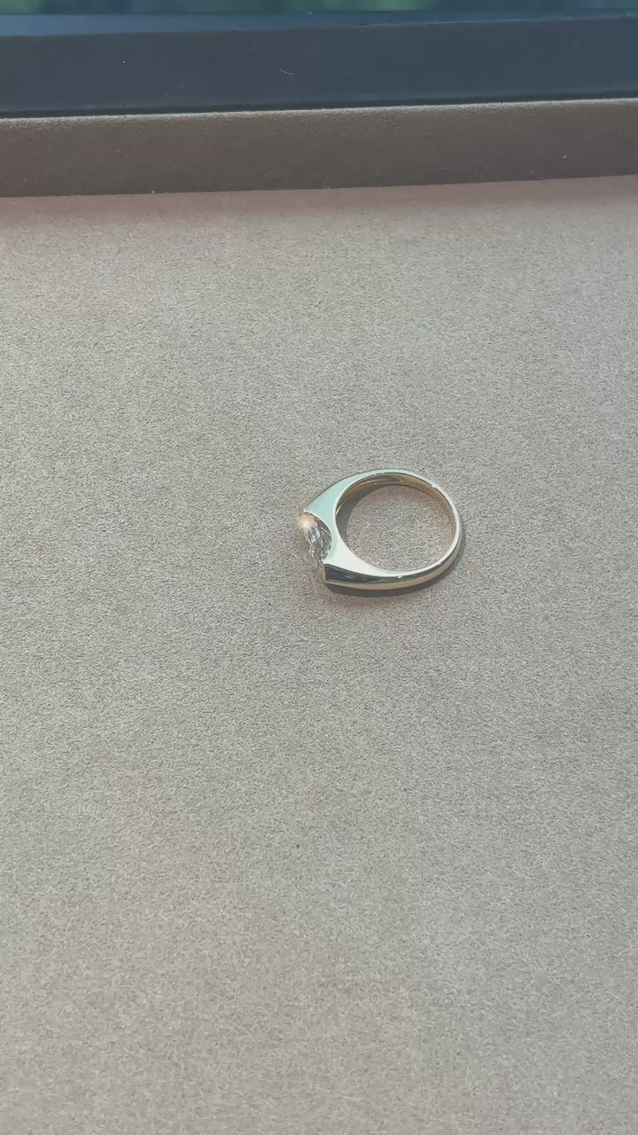 Marquise Sculpted Solitaire Ring · MQ-007 · view 3