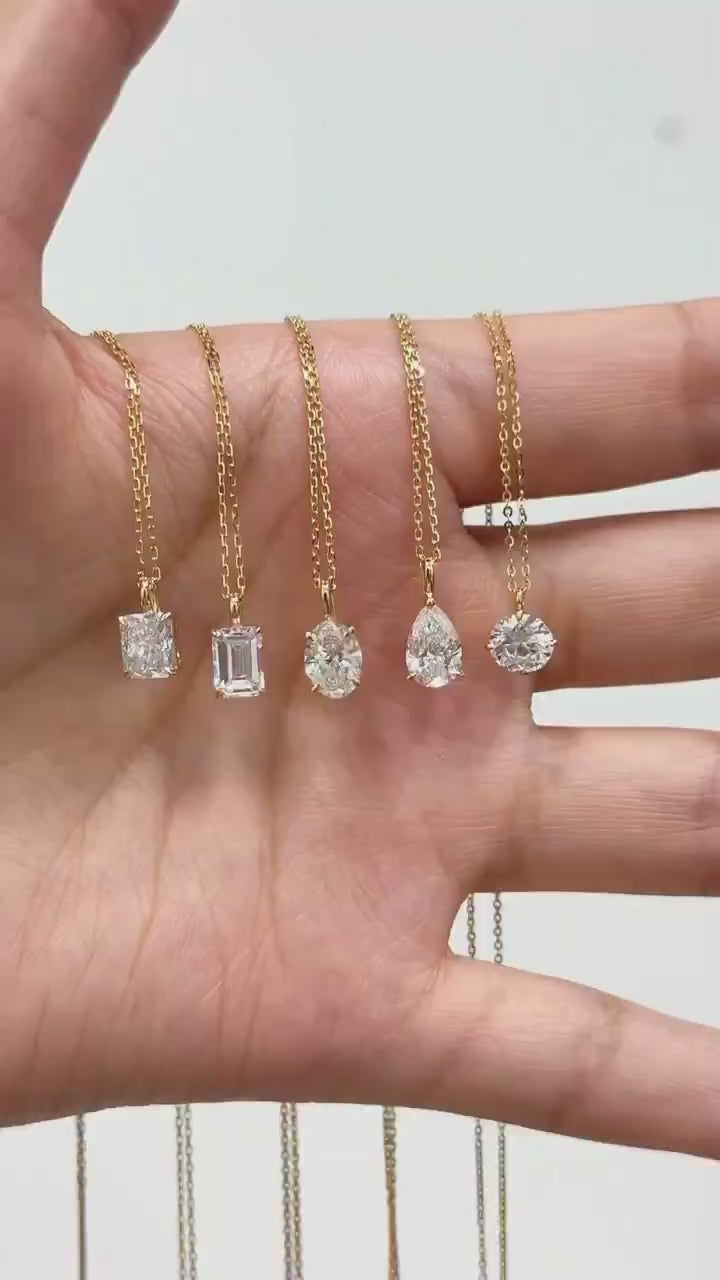 Emerald Solitaire Necklace · NC-009 · view 2