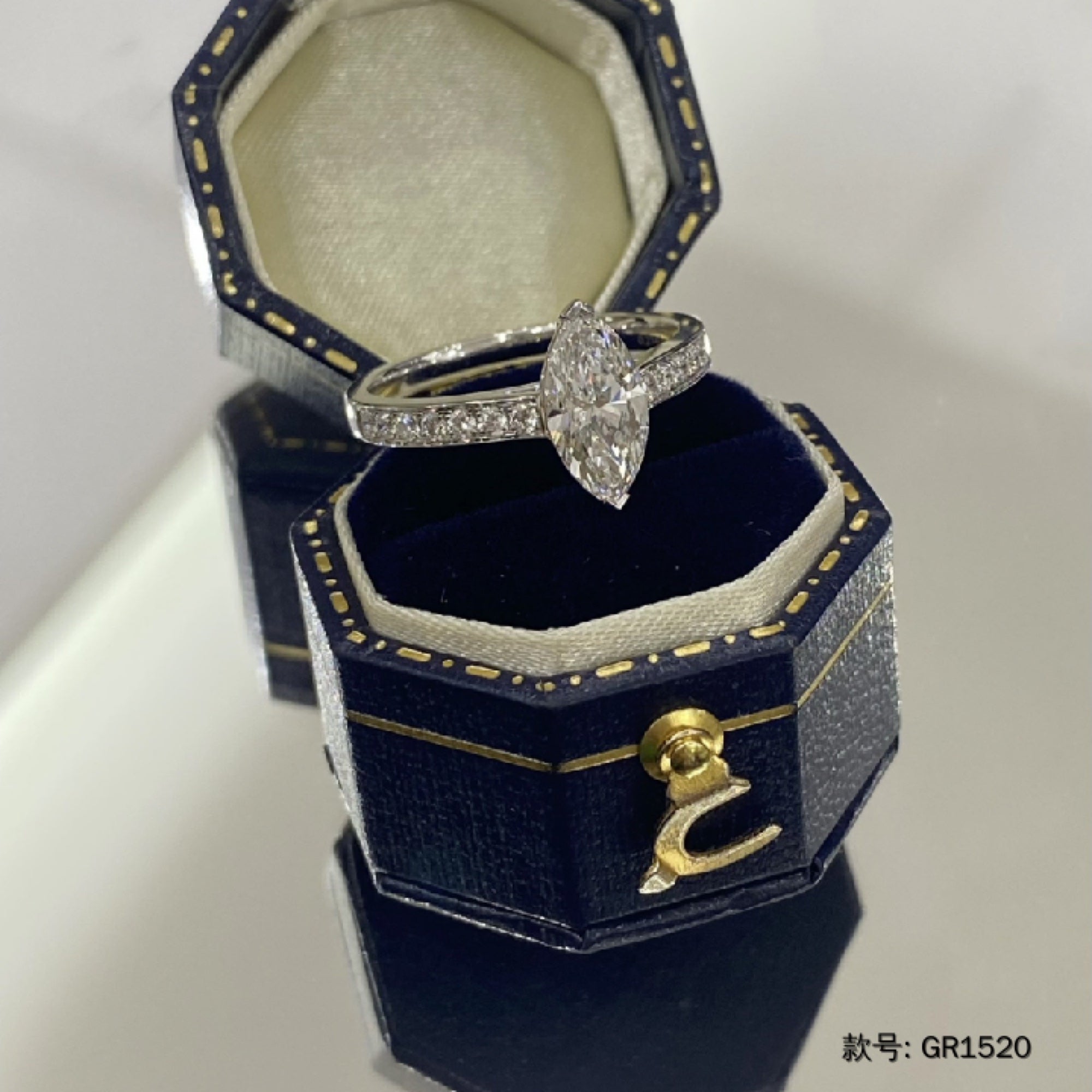 RAINA DIAMOND The Navette semi-custom diamond ring view 3