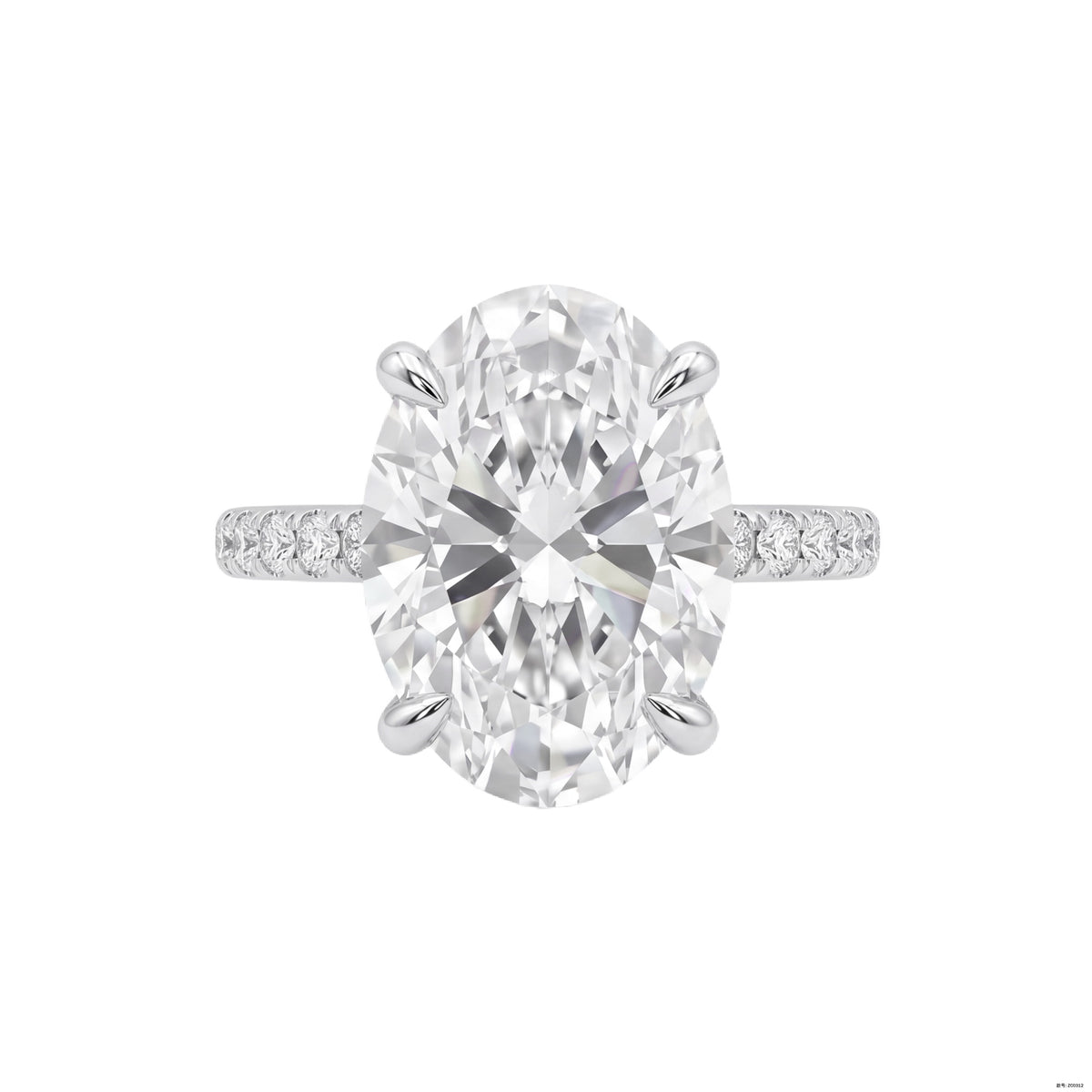 RAINA DIAMOND The Oval Pavé semi-custom diamond ring view 1