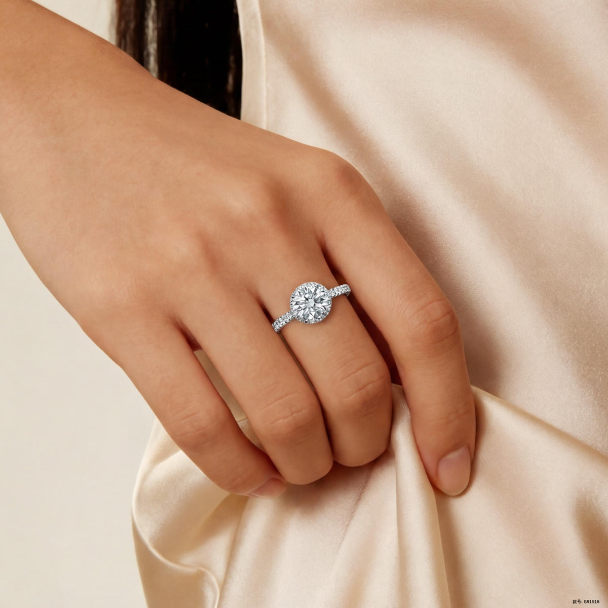 RAINA DIAMOND The Round Halo semi-custom diamond ring view 4
