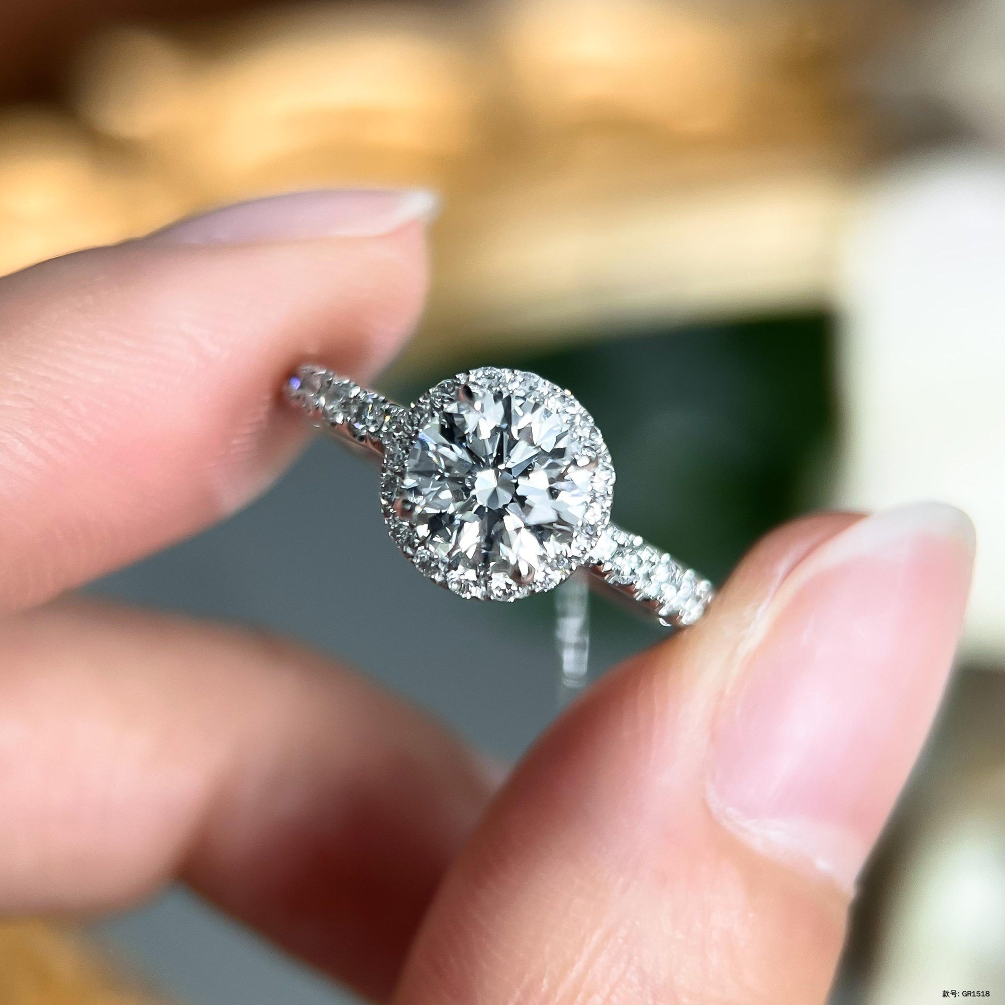 RAINA DIAMOND The Round Halo semi-custom diamond ring view 5