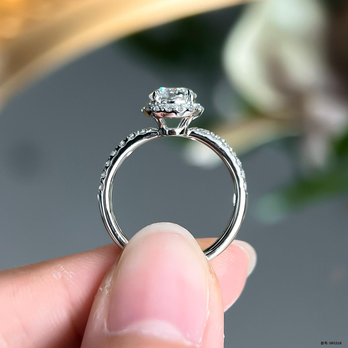 RAINA DIAMOND The Round Halo semi-custom diamond ring view 6