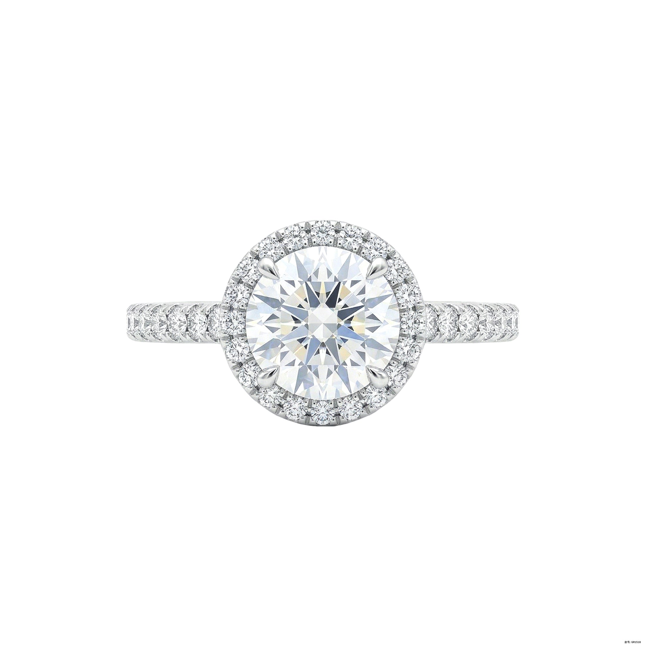 RAINA DIAMOND Round Halo Pavé Engagement Ring